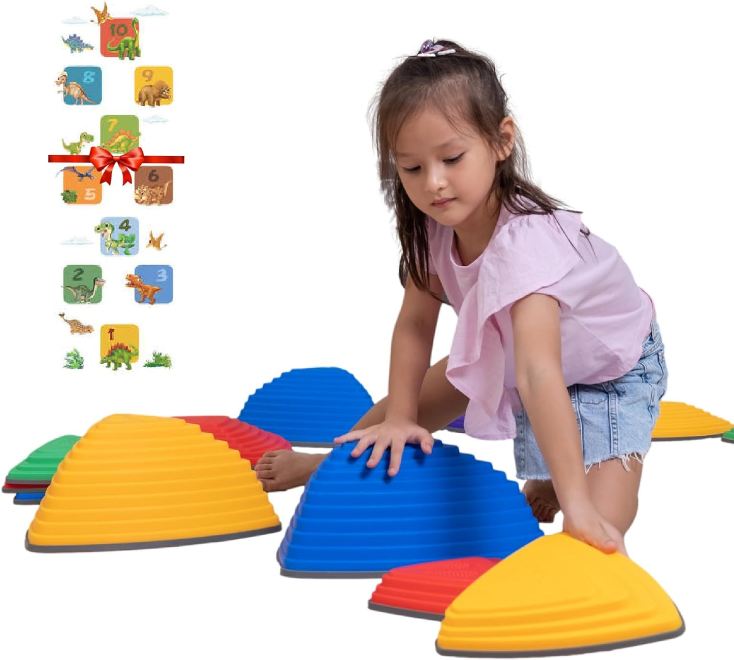 Stepping Stones for Kids Obstacle Course Fit For Indoor Outdoor Non-Slip (12 Pcs)